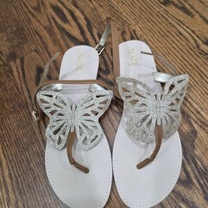 The Children's Place Silver Glitter Butterfly Sandals
